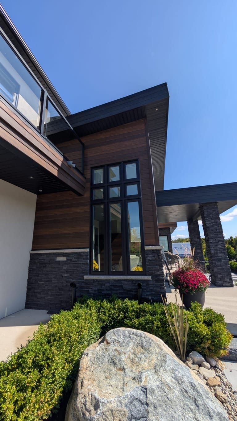 Freshly cleaned windows on a modern Collingwood-area home